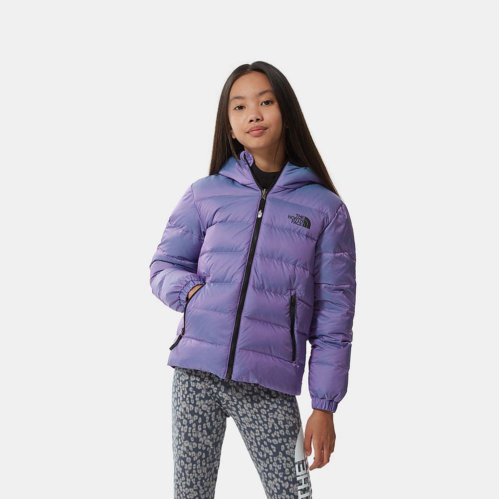 The North Face Reversible Printed Hyalite Κορίτσια Μπουφάν Πουπουλένια - Μωβ (LXAG45093)